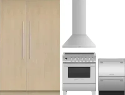 5 Piece Package Includes Refrigerator, Freezer, Range, Hood And Dishwasher
